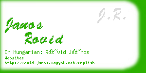 janos rovid business card