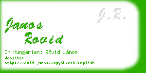 janos rovid business card